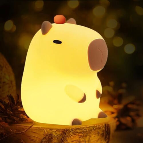 Lámpara nocturna Capybara para niños, lámparas portátiles recargables por USB